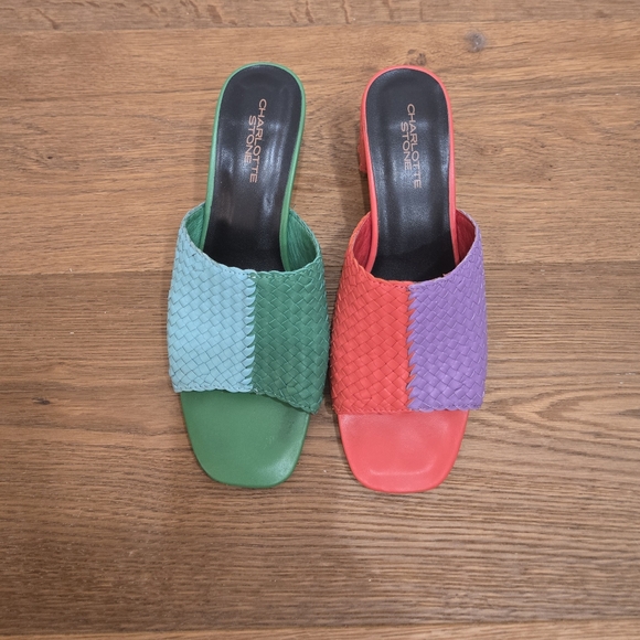 Charlotte Stone Multicolor Woven Mules - Picture 1 of 4